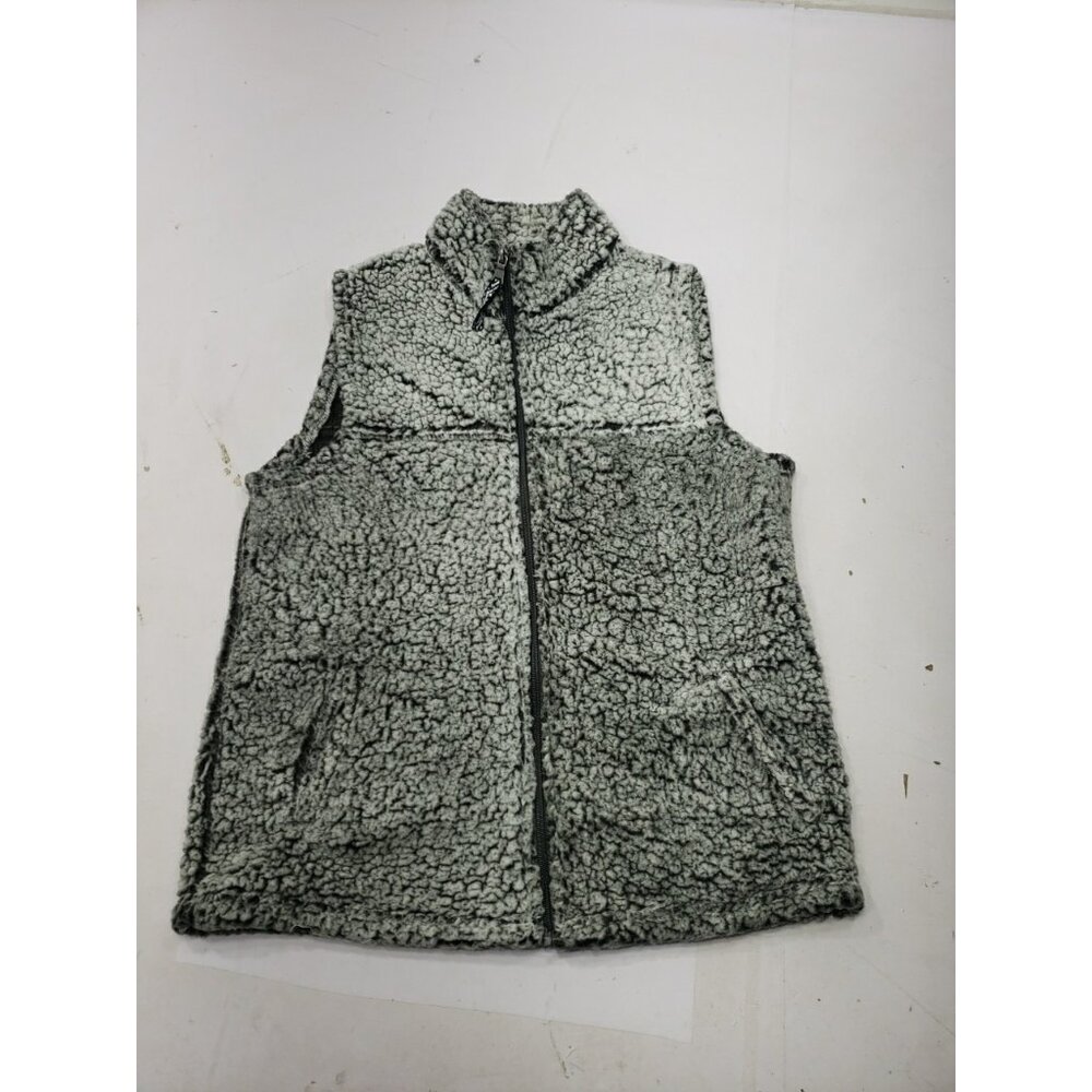 Boxercraft Women's Gray Sherpa Vest Side Pockets Warm Drawstring Waist Size Lg